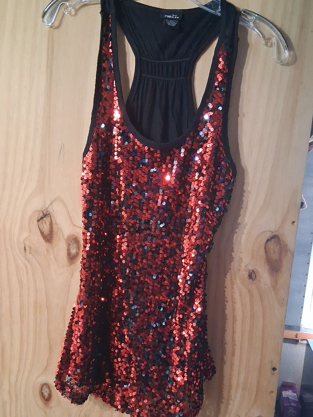 Rue21 Red Sequin Racerback Tank